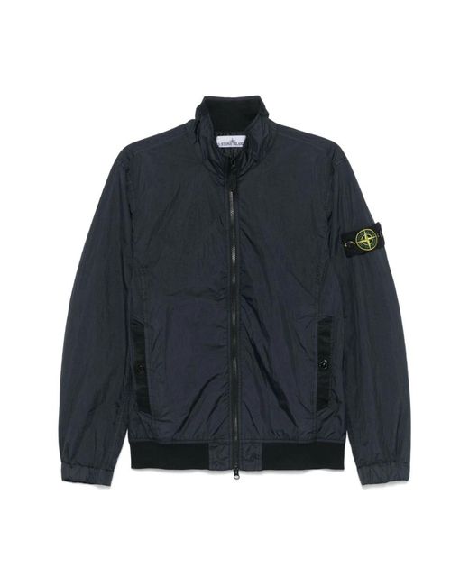 Stone Island Gewatteerd Jack Met Compass-Logopatch in het Blue voor heren