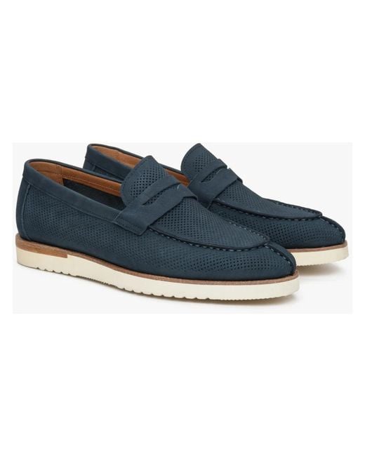 ESTRO Blue Loafers for men