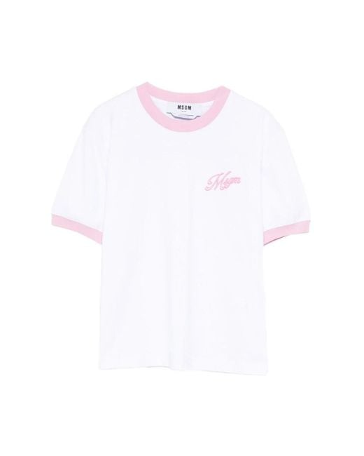 MSGM White T-Shirts