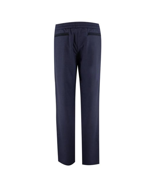 Sease Blue Straight Trousers for men