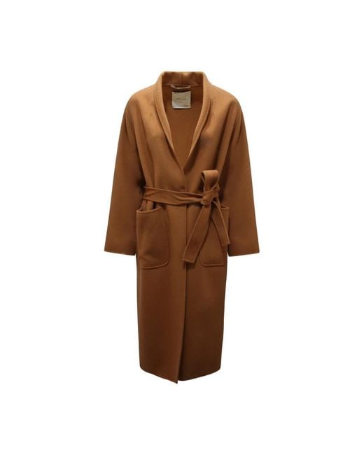 EMMA & GAIA Brown Belted Coats