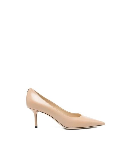 Jimmy Choo Natural Chai Pointed Toe Shoes With Tonal Stitching