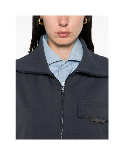 Brunello Cucinelli Blue Zip-Throughs
