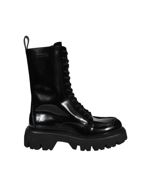 MSGM Black Lace-Up Boots for men