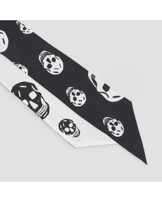 McQueen Black Silk Scarves