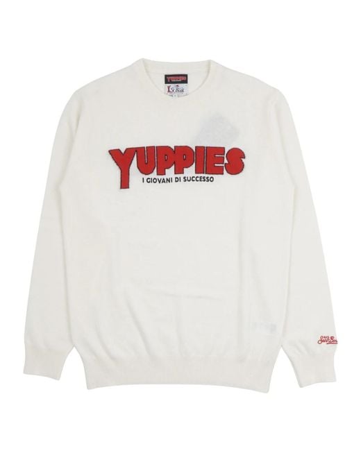 Mc2 Saint Barth White Round-Neck Knitwear for men