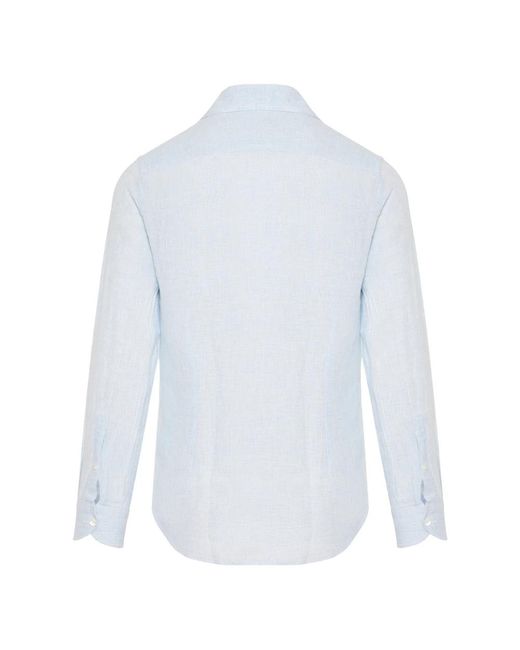 Corneliani Leinenhemd made in italy in White für Herren