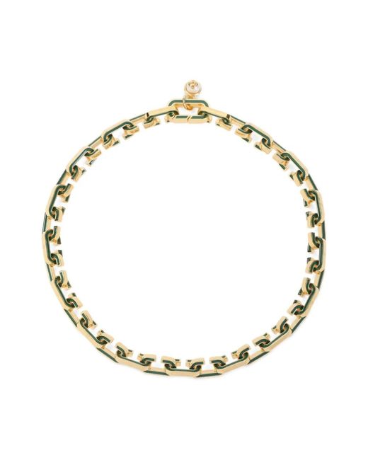 Casablanca Metallic Elegante Grünes Und Goldenes Halskette