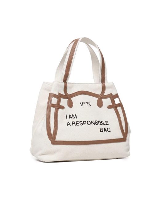 V73 Natural Tote Bags