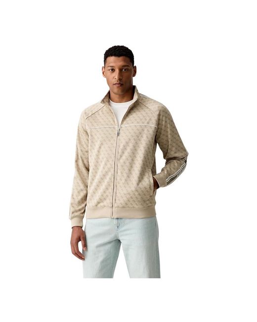 Guess Parimo Zip Sweatshirt in het Natural voor heren