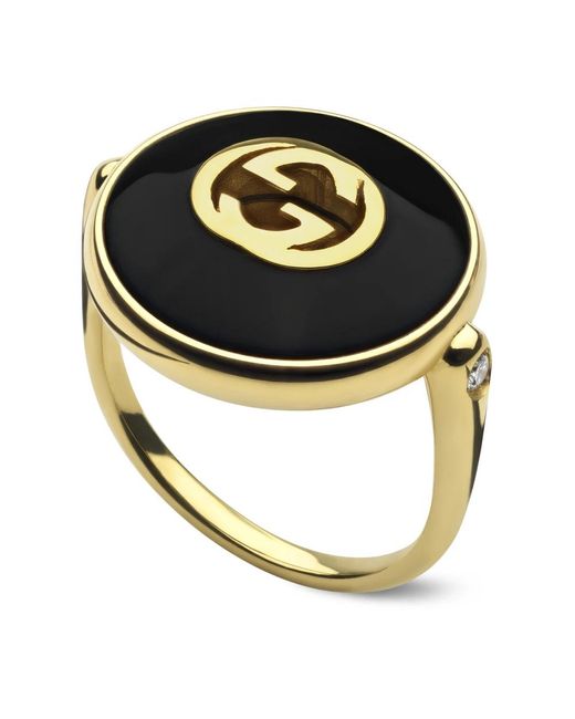 Gucci Interlocking Ring in het Metallic