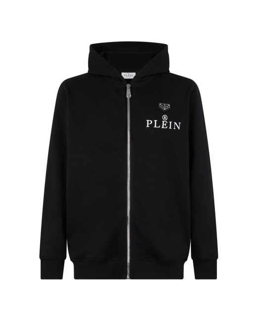 Philipp Plein Hoodie Zip Plein R in het Black voor heren