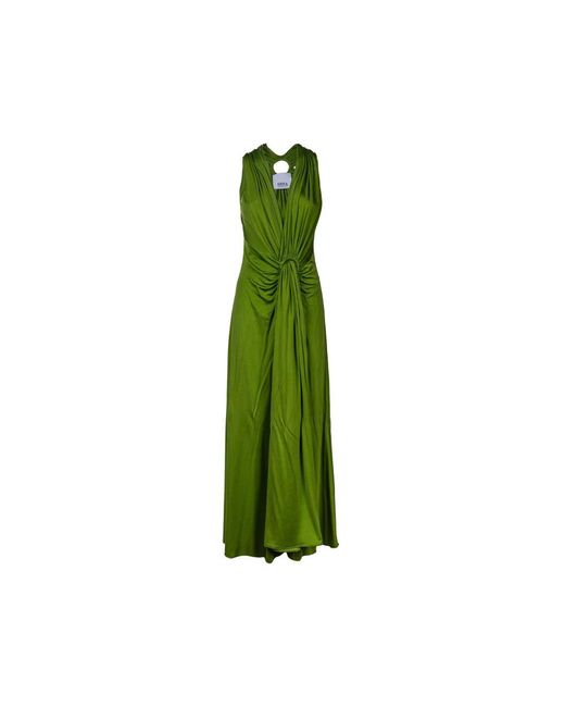 Erika Cavallini Semi Couture Green Elegante maxikleider für frauen