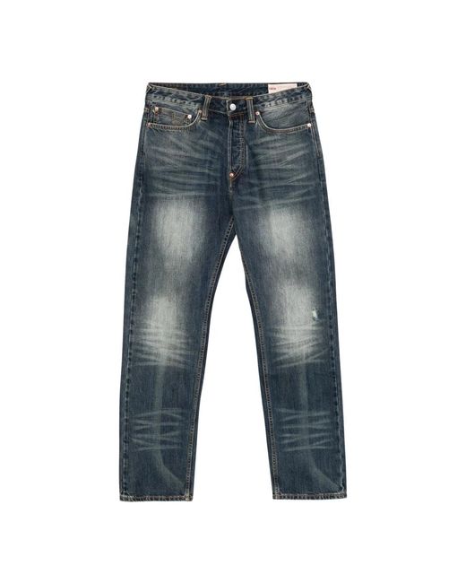 Evisu Blue Straight Jeans for men