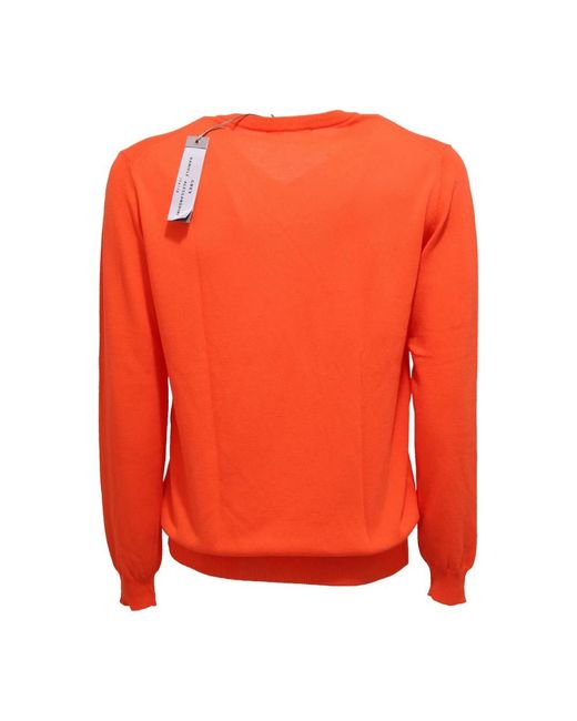 Daniele Alessandrini Orange V-Neck Knitwear for men