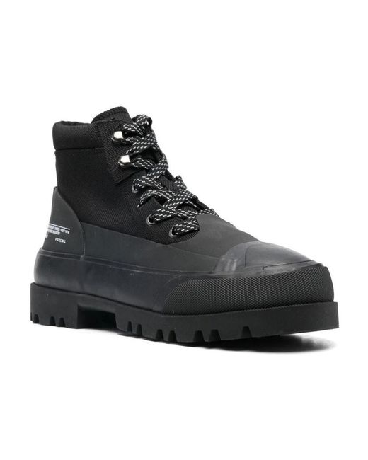 DIESEL Black Lace-Up Boots for men