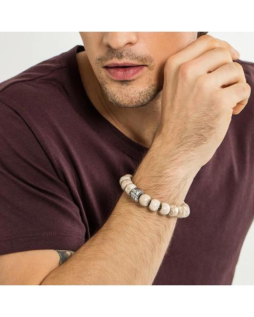 Thomas Sabo Ethno power silber beige armband in Metallic für Herren