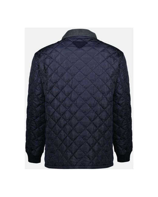 Prada Jassen ,Blauw ,Blauwe Gewatteerde Jas, Mannen Herfst-Winter 2025 in het Blue voor heren
