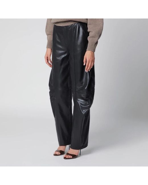 ROTATE BIRGER CHRISTENSEN Blue Leather Trousers
