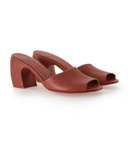 Cortana Red Heeled Mules