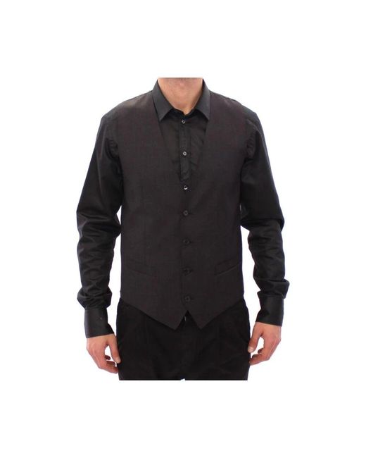 Dolce & Gabbana Formales kleidungsweste mit logo-details in Black für Herren