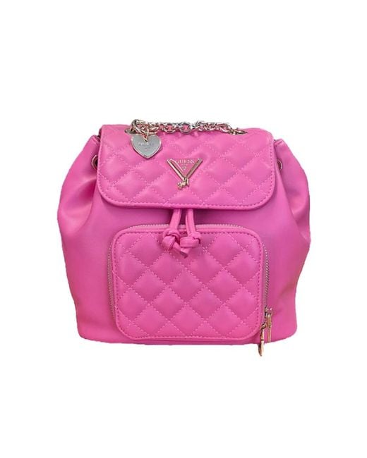 GUESS Mauve Pink Pebbled Leather Backpack Guess Pink Backpack Pink Medium Size New NWOT | eBay main image 4