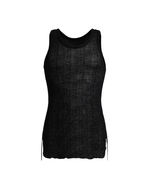Ann Demeulemeester Black Sleeveless Tops