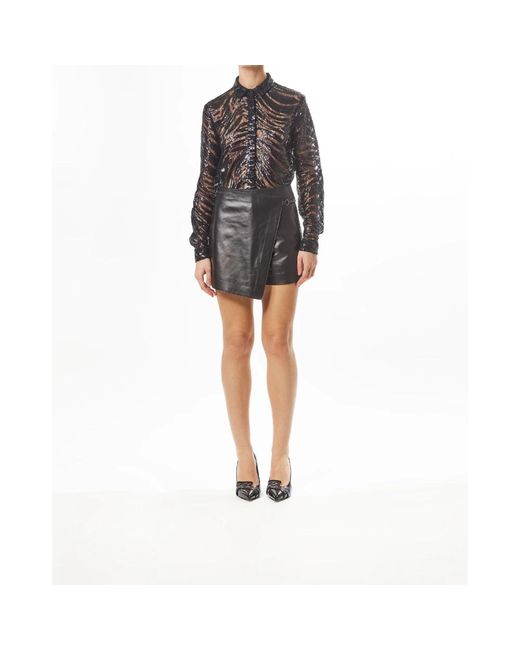 Karl Lagerfeld Gray Leather Skirts