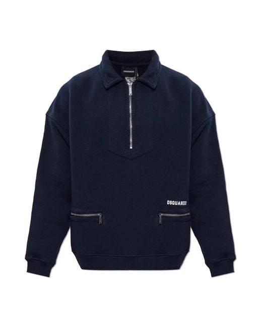 DSquared² Hoodies & Sweatvesten ,Blauw ,Katoen Sweatshirt Met Logo in het Blue voor heren