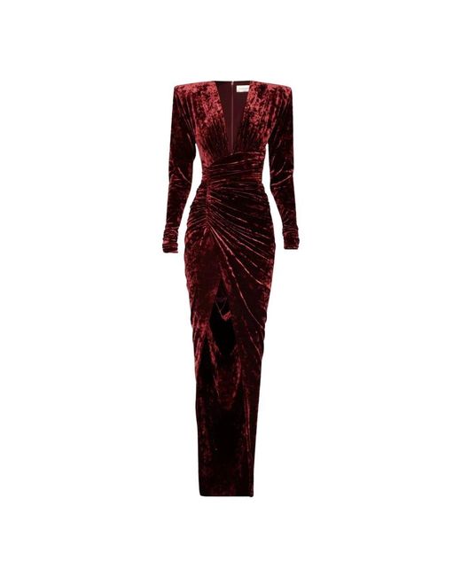 Alexandre Vauthier Red Kirschrote v-ausschnitt-kleid mit drapierung