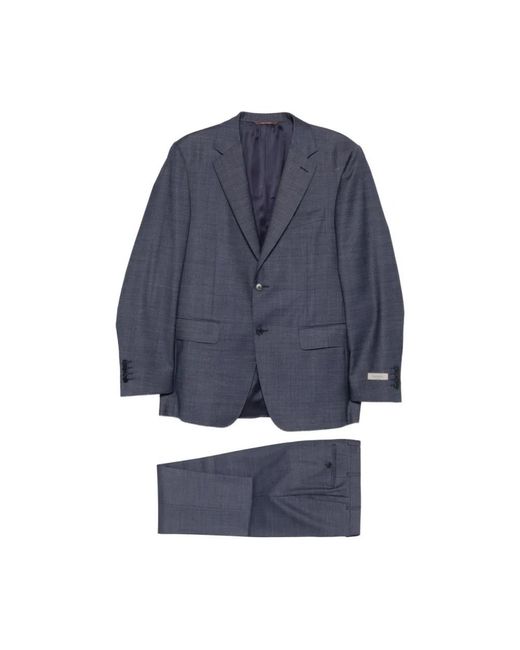 Canali Blue Single Breasted Suits for men