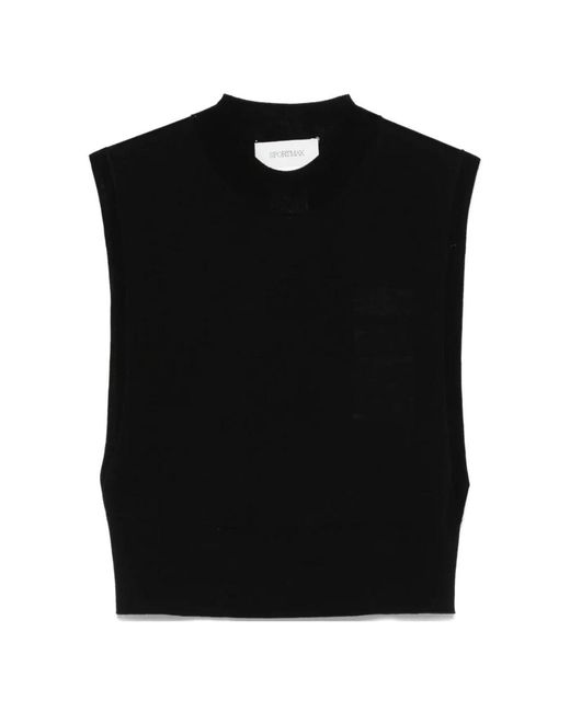 Sportmax Black Sleeveless Tops