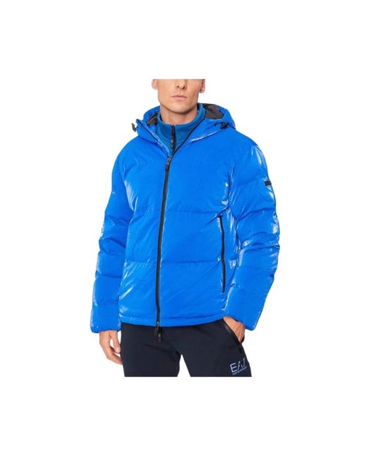 EA7 Blue Winter Jackets for men