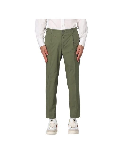 Incotex Green Cropped Trousers for men