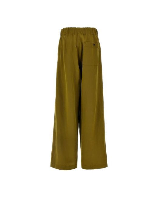 Dries Van Noten Green Wide Trousers