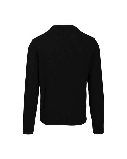 Emporio Armani Black Round-Neck Knitwear for men