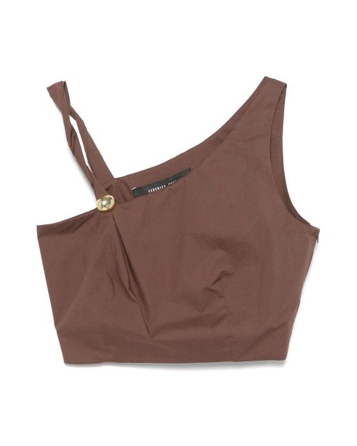 FEDERICA TOSI Brown Sleeveless Tops