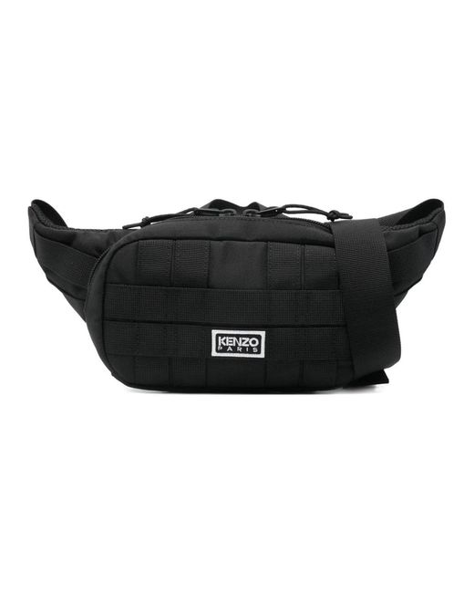 KENZO Black Belt Bags for men
