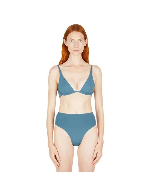 Ziah Blue Plunge bikini top
