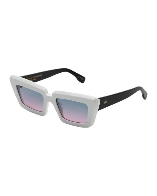 Retrosuperfuture Accessoires ,Wit ,Witte Krokodil Zonnebril in het Black