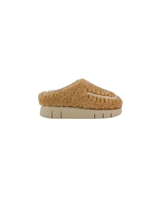 Mou Schoenen ,Wol Bounce Clog Maxi Stitching in het Natural