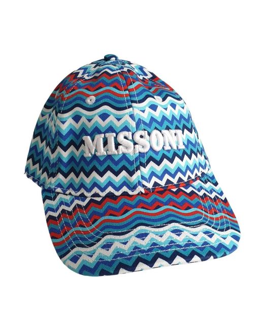Missoni Accessoires ,Veelkleurig ,Katoen Katoenen Baseball Cap in het Blue