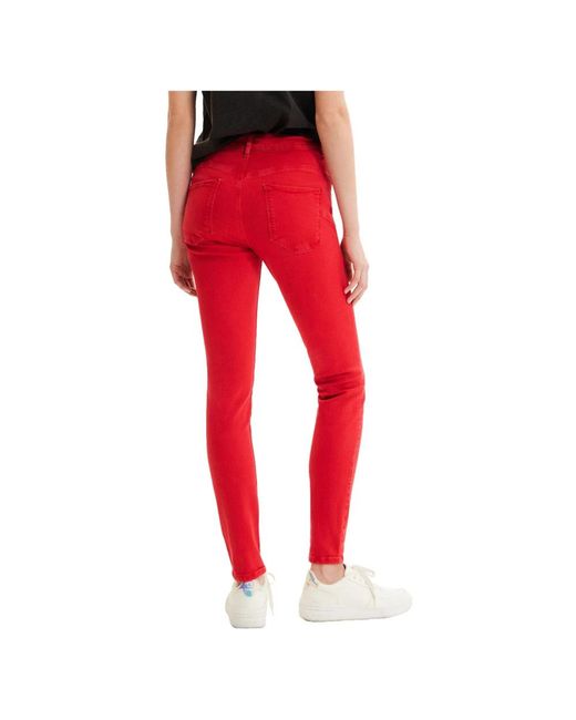 Desigual Red Skinny Jeans