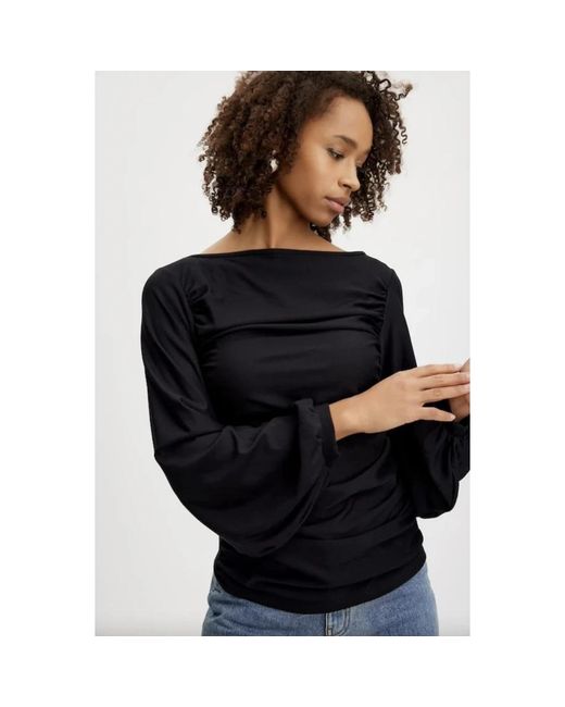 Gestuz Overhemden ,Zwart ,Zwarte Rifa Gz Ls Blouse in het Black