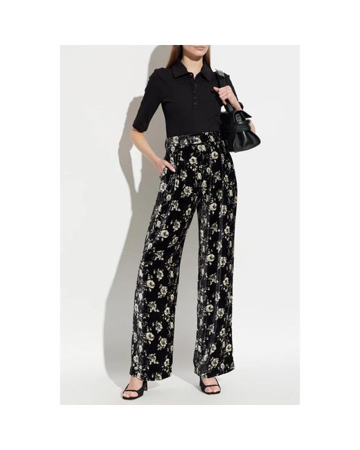 R13 Double Pleat Trouser in het Black
