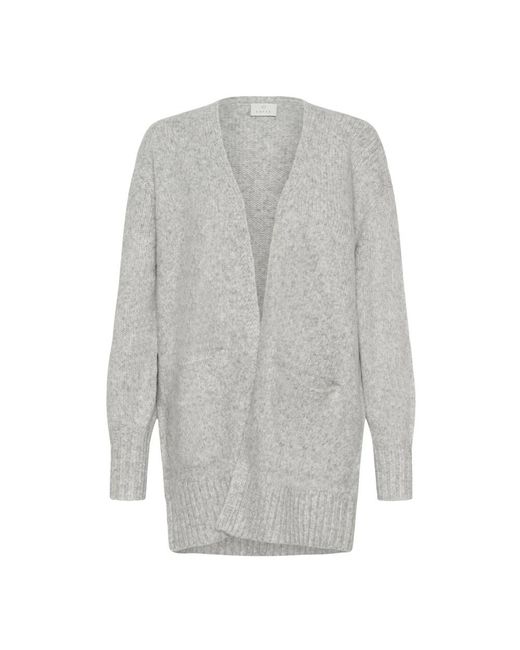 Kaffe Truien & Vesten ,Grijs ,Leer Cardigans in het Gray