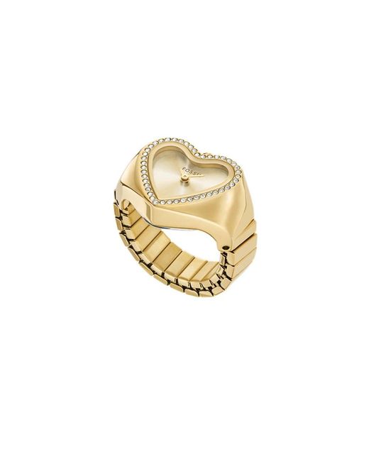 Fossil Metallic Goldener Klassischer Ring Für Den Alltag