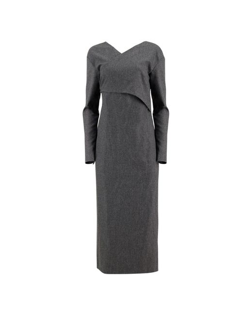 Khaite Gray Maxi Dresses