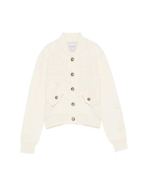 Ermanno Scervino Crochet Patch Cardigan in het White
