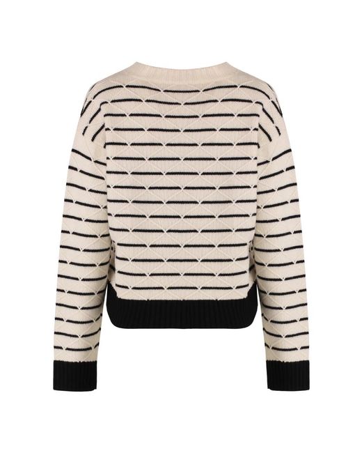 Max Mara White Round-Neck Knitwear